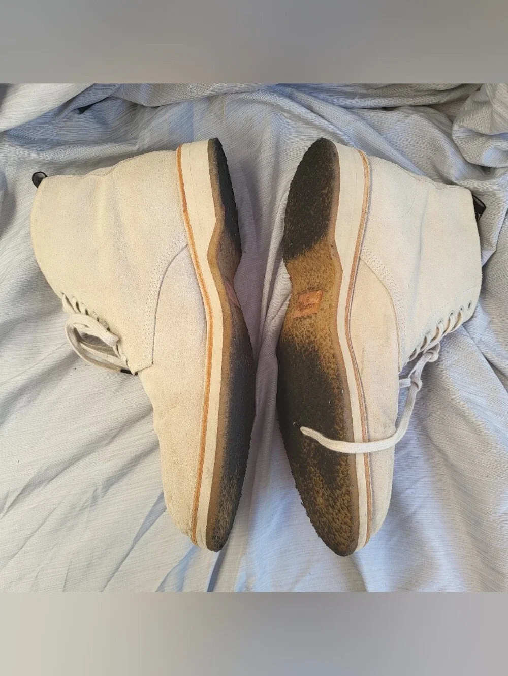 Allsaints Mathis Men's Size 45 Suede Lace-Up Desert Boots in Light Beige